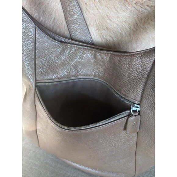 The Sak Brown Genuine Leather Shoulder Bag Classic Elegant Style - Picture 5 of 14